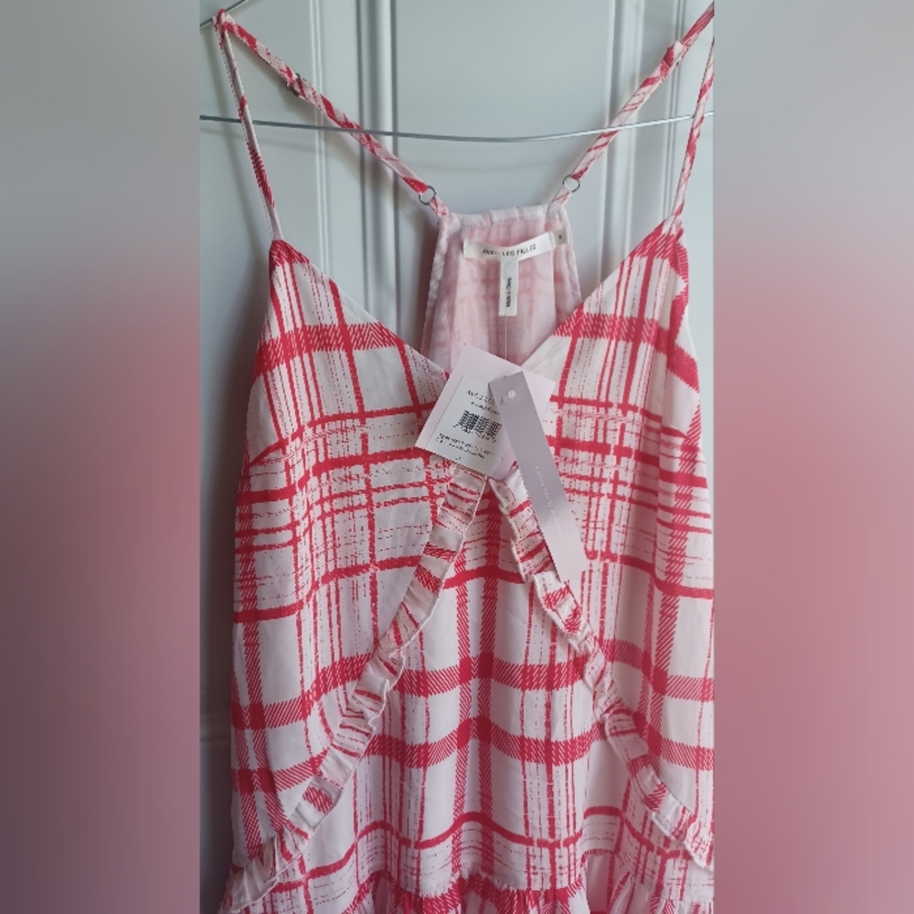 Avec Les Filles Plaid Windowpane Grid Check Mini Sundress - Picture 5 of 10